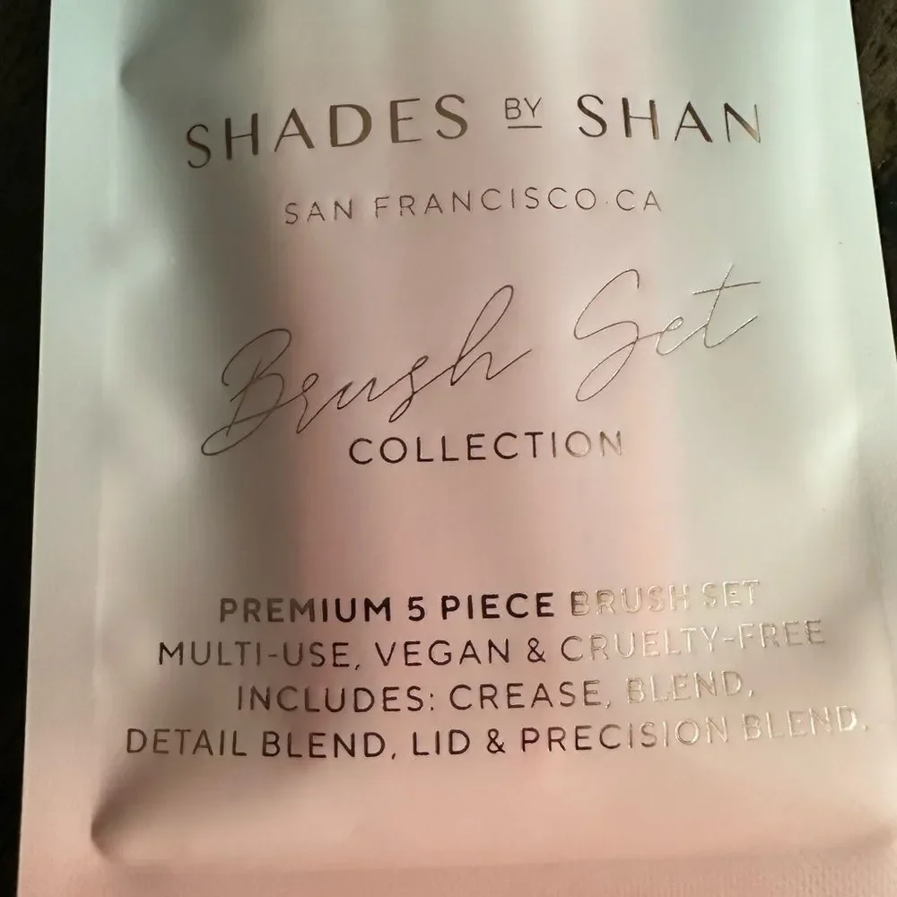 NWT Shades By Shan Blush Wedding 5 Piece Makeup Brush Set